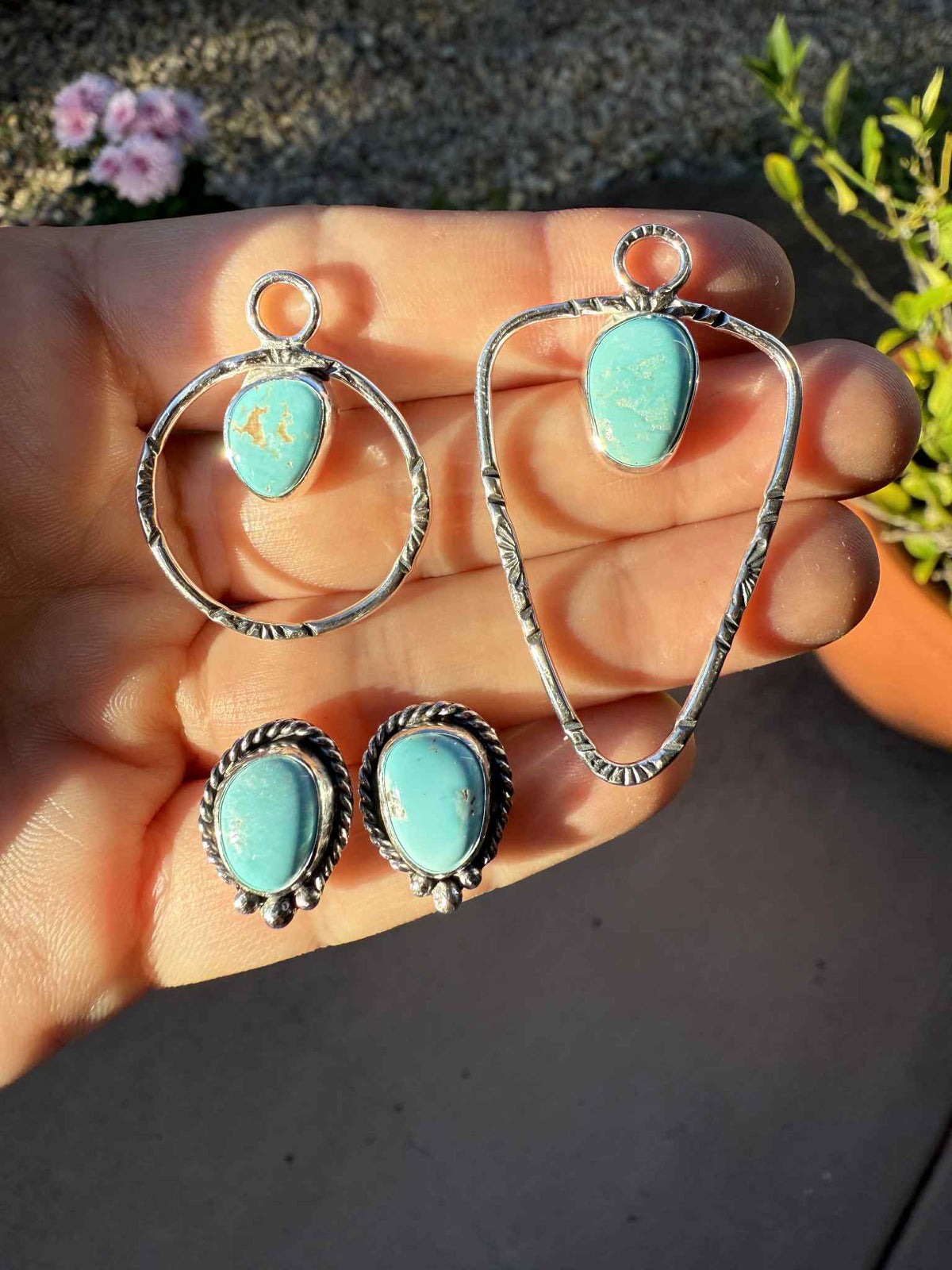 Lone Mountain turquoise arrowhead pendant