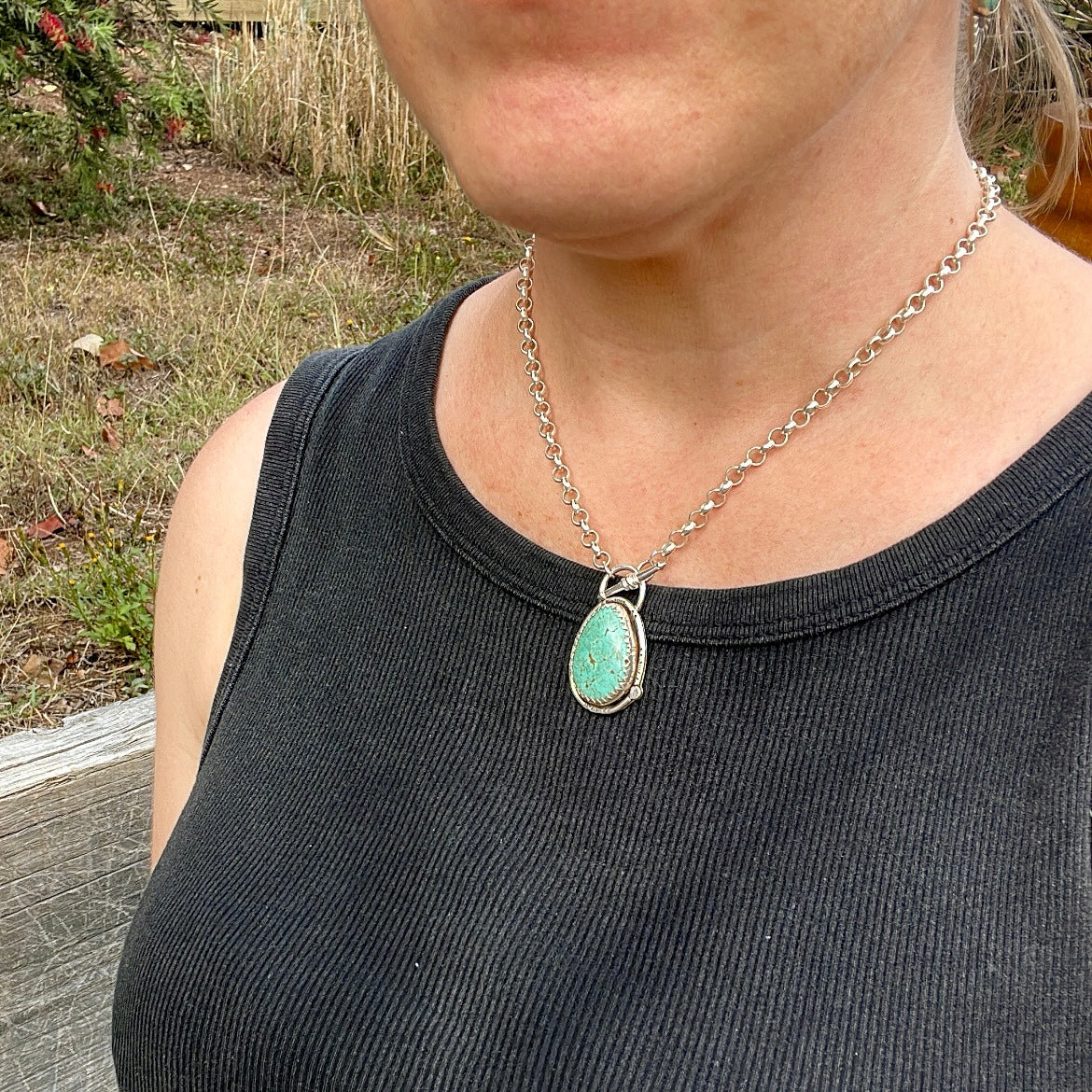 Tyrone turquoise & sterling silver necklace