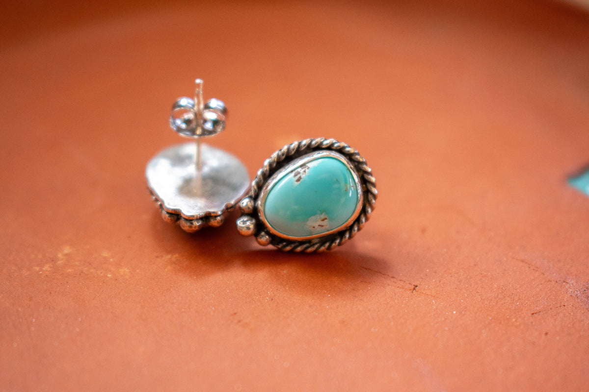 Lone Mountain turquoise stud earrings