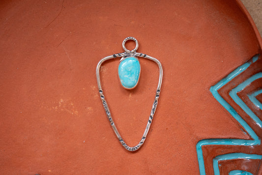Lone Mountain turquoise arrowhead pendant