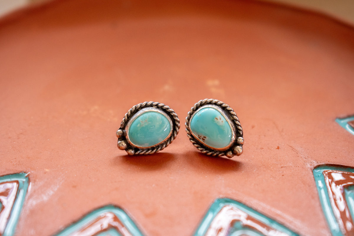 Lone Mountain turquoise stud earrings