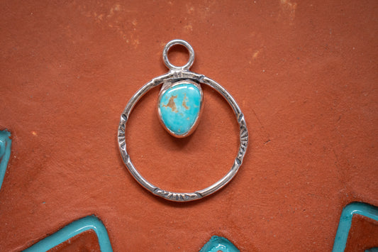 Lone Mountain turquoise shield pendant